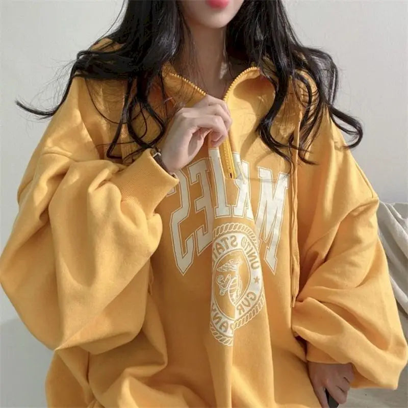 Vintage Graphic Oversized Loose Pullover Y2K Hoody