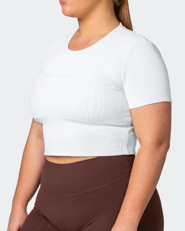 Off Duty Rib Cropped Tee - White