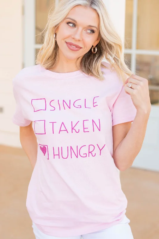 Just Hungry Light Pink Graphic Tee