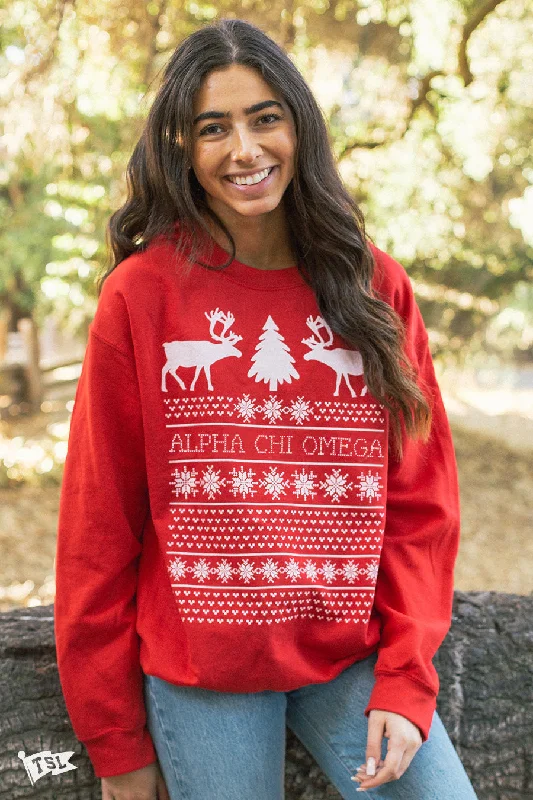 Alpha Chi Omega Holiday Sweater Crewneck