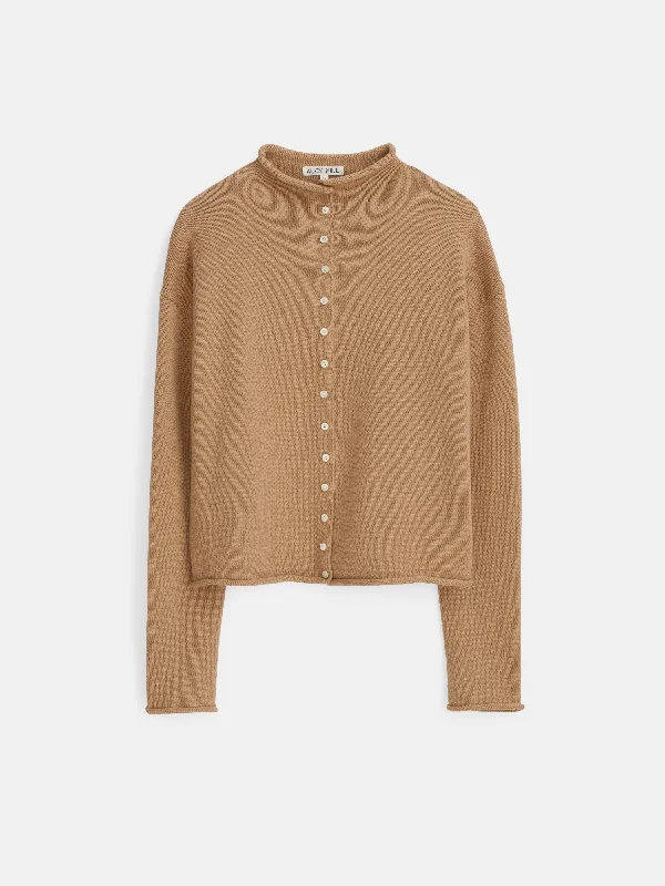 Taylor Rollneck Cardigan in Cotton Cashmere