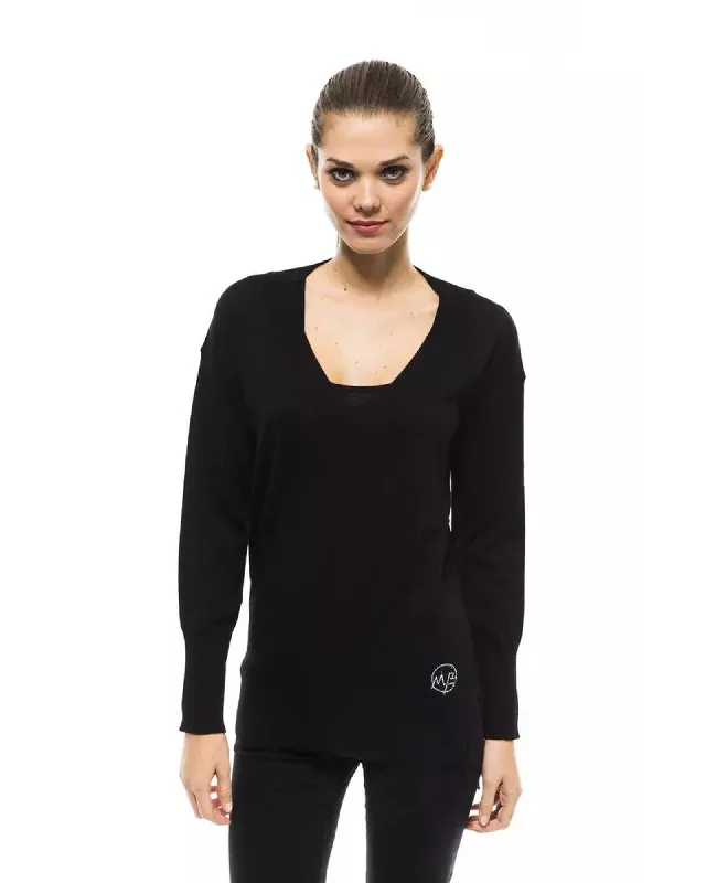 Montana Blu Women's Black Wool Sweater - 48 IT