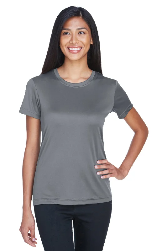 UltraClub Womens Cool & Dry Performance Moisture Wicking Short Sleeve Crewneck T-Shirt - Charcoal Grey