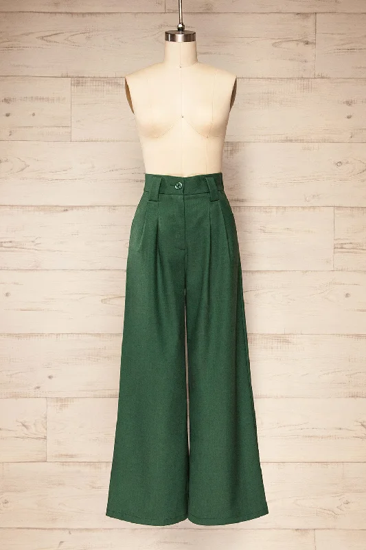 Famdon Green | High-Waisted Wide Leg Pants