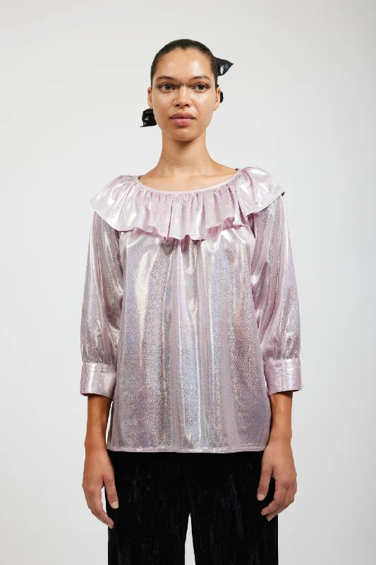 Barrymore Blouse in Pink Holographic