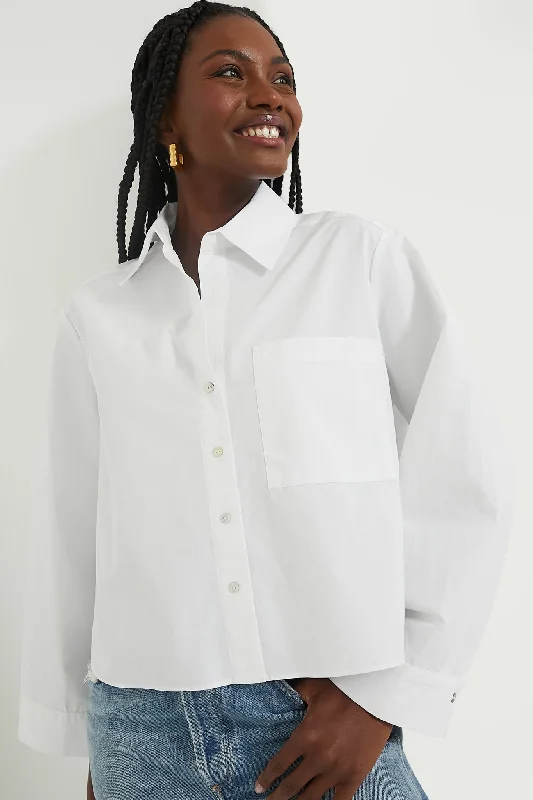 White Mara Cropped Button Down