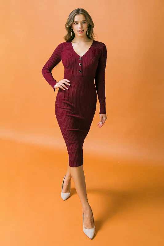 EASY ON ME SWEATER MIDI DRESS