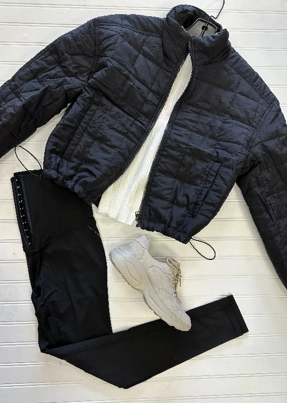 Black Puffer Zip Up Jacket