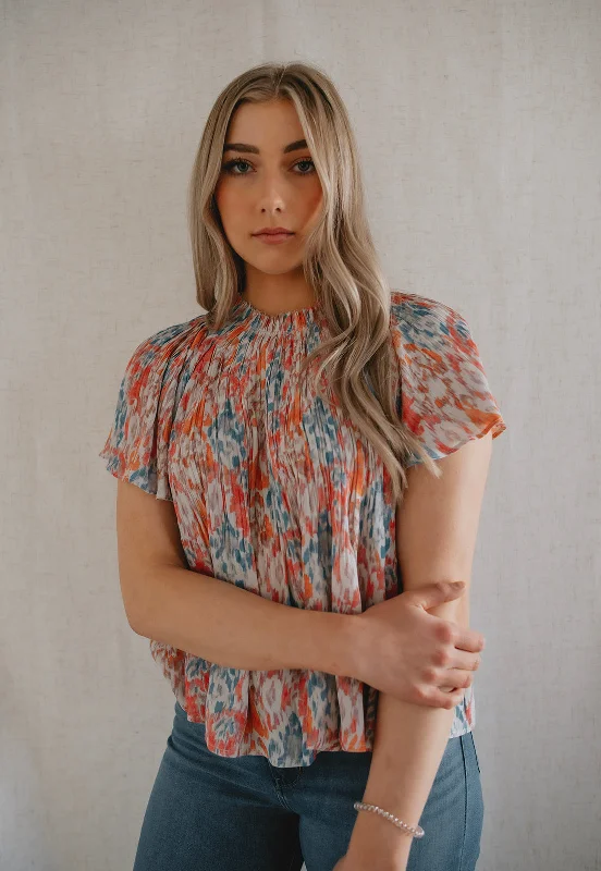 The Lilo Ikat Plissé Blouse