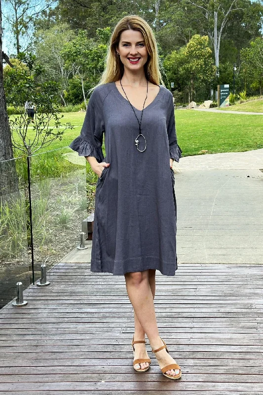 Charcoal Shift Tunic Dress