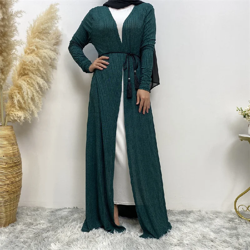 Women's Long Sleeved Knitted Sweater Jacket Robe