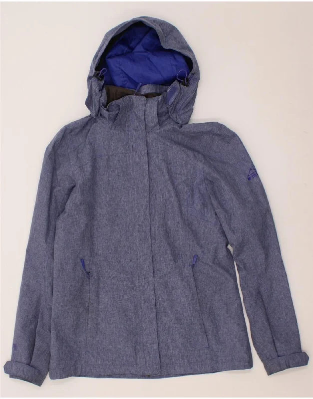 MC KINLEY Womens Hooded Rain Jacket UK 10 Small Blue Polyester