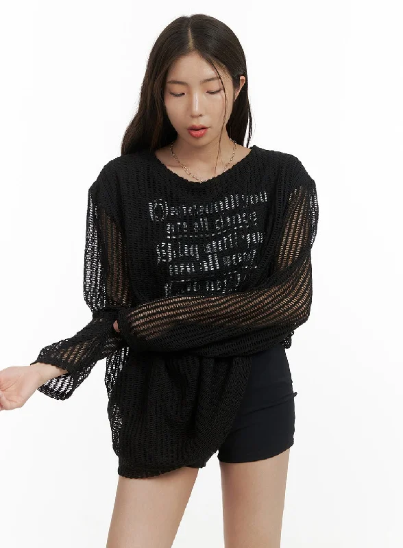 Hollow Out Graphic Sweater CY417