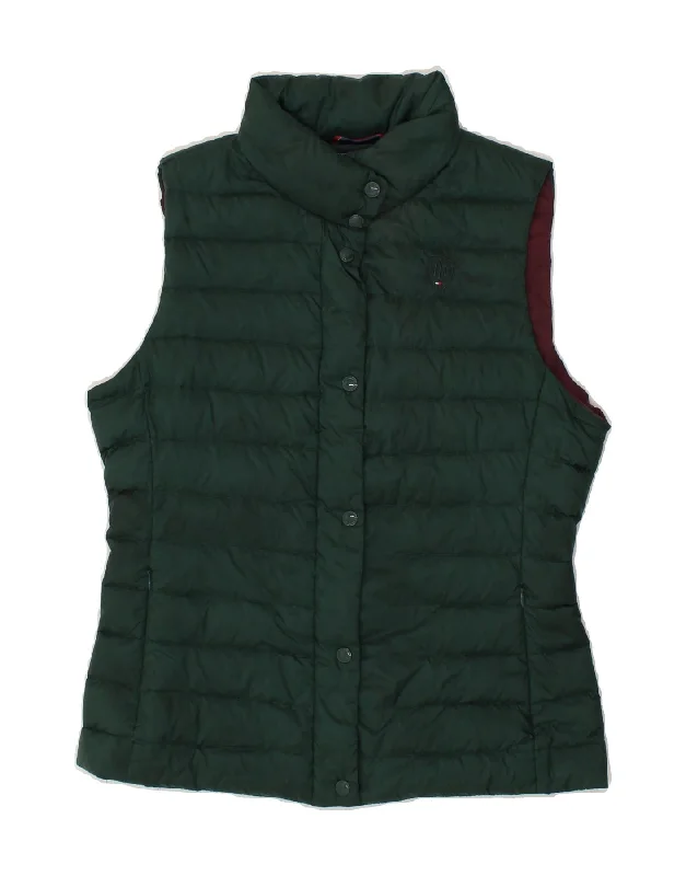 TOMMY HILFIGER Womens Padded Gilet UK 10 Small Green Nylon