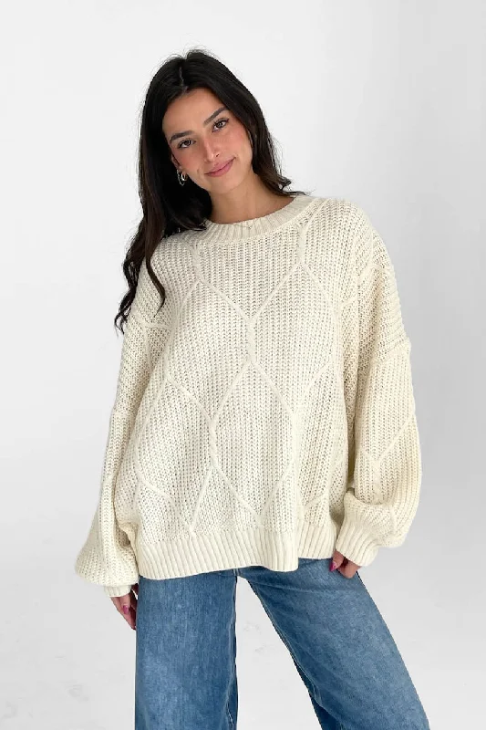 Logan Oversized Sweater in Cream