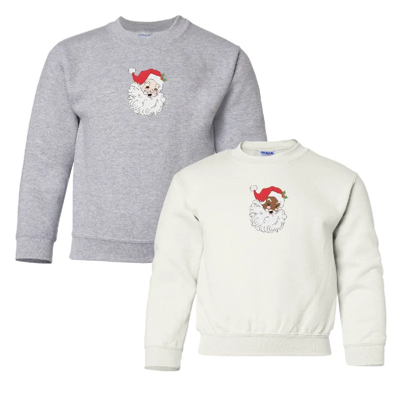 Kids 'Vintage Santa' Embroidered Crewneck Sweatshirt