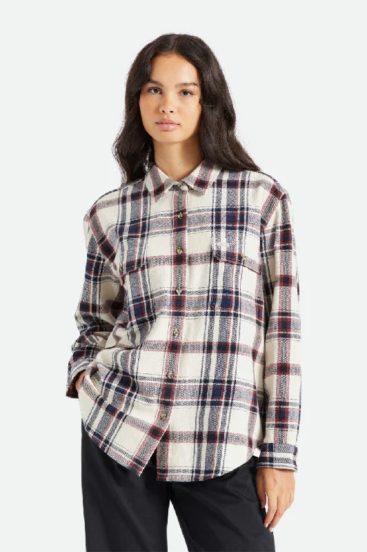 Bowery Boyfriend L/S Flannel - Dove/Mahogany