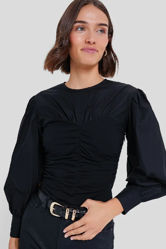 Black Mixed-Media Anita Blouse