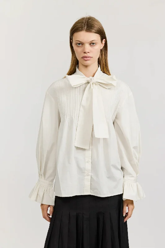 Iris Blouse in Ivory Cotton Poplin