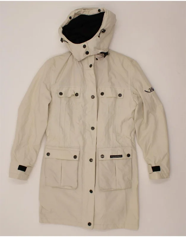 TUCANO URBANO Womens Hooded Windbreaker Coat UK 16 Large Off White Nylon