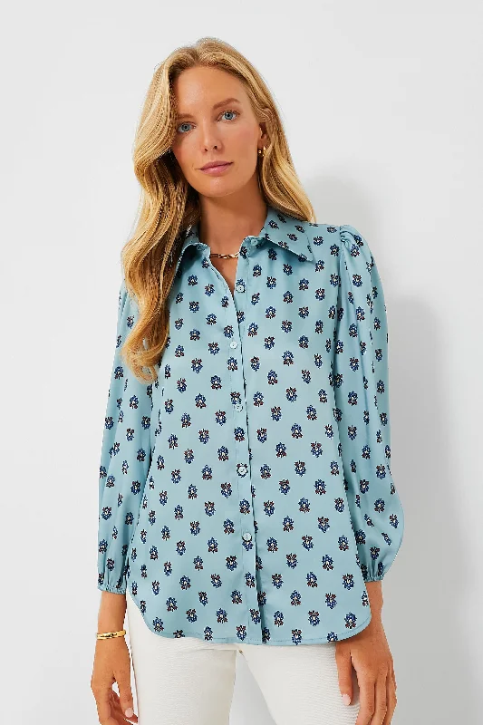 Slate Blue Half Drop Serena Blouse