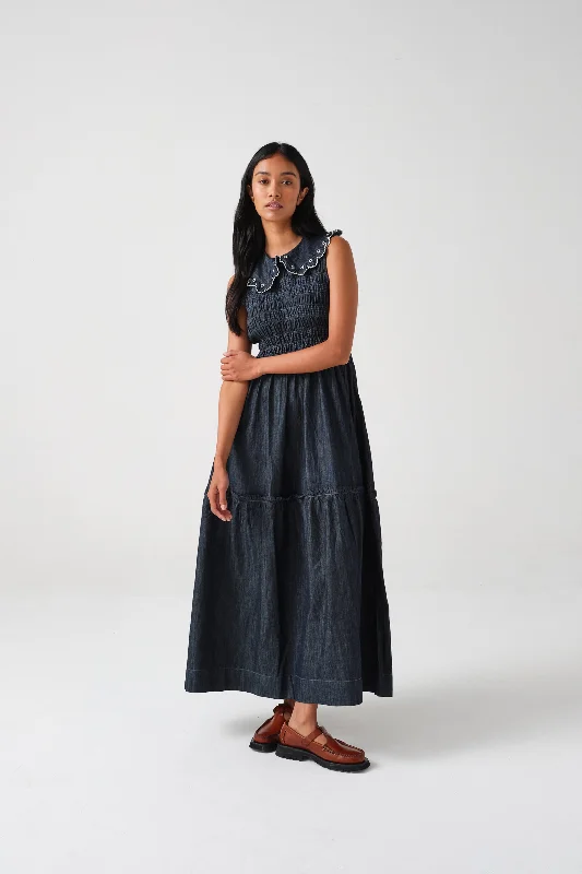 Sky Dress in Indigo Rinse