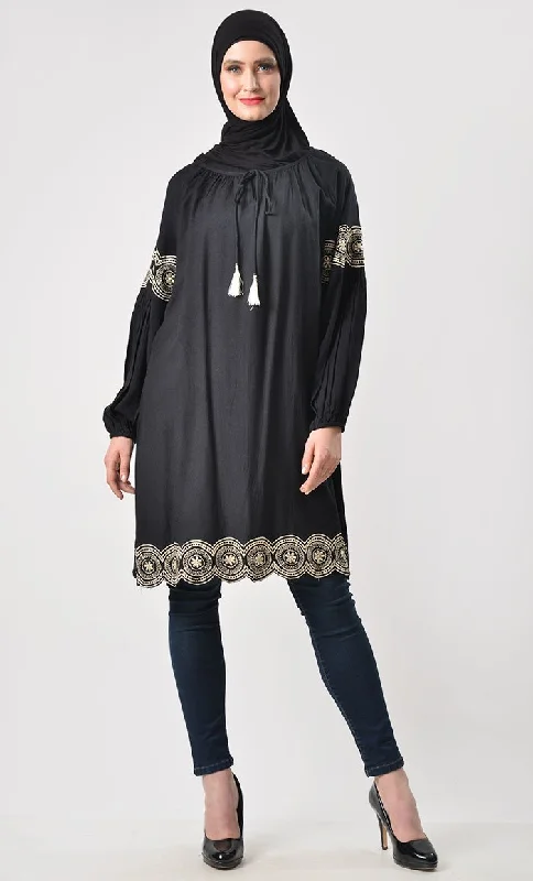 Solid Thread Embroidered Tunic