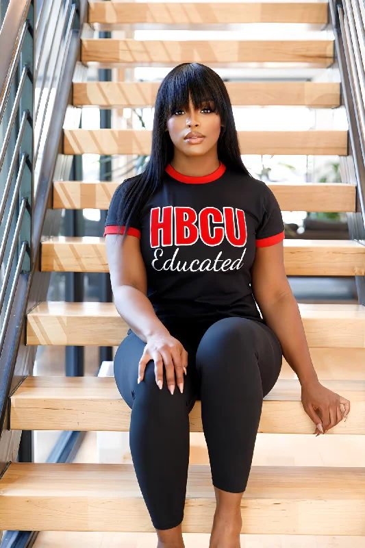 HBCU Women’s Black/Red Chenille Tee