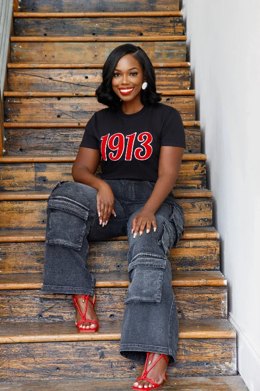 Black 1913 Chenille Tee