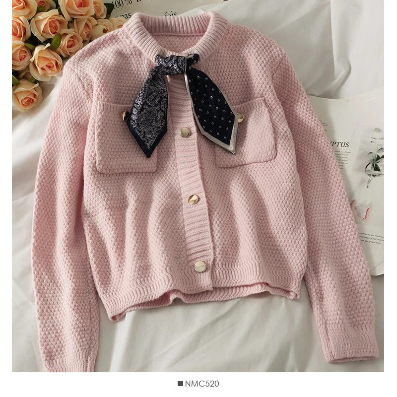 Sweater Vintage bow sweater long sleeve  1735