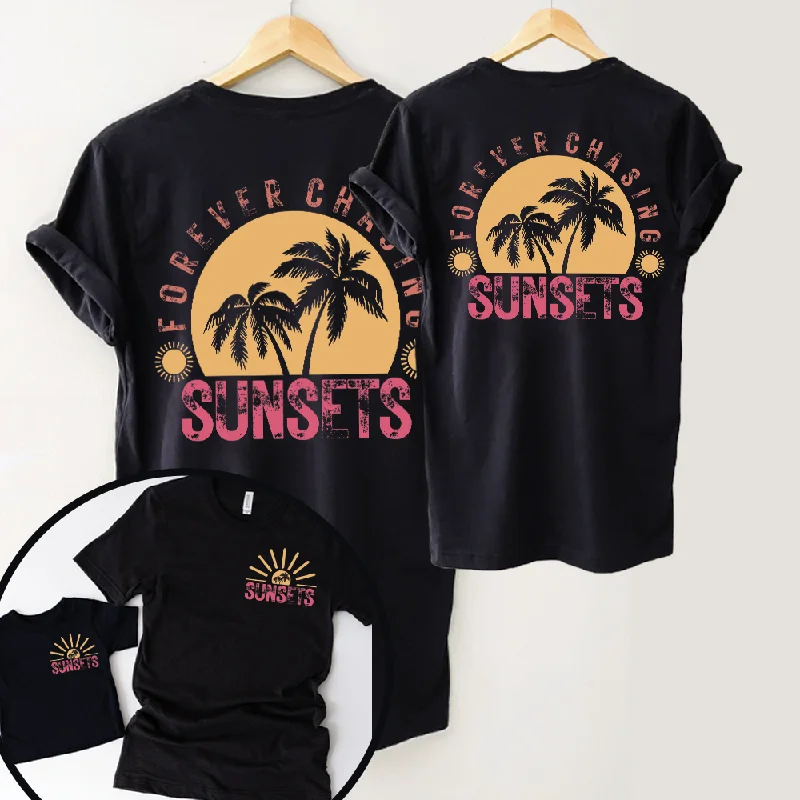 Chasing Sunsets Matching Black T-shirts