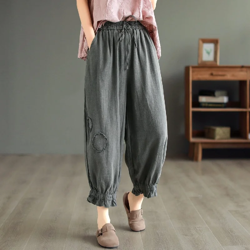 2023 Loose Retro Bloomers Linen Pants