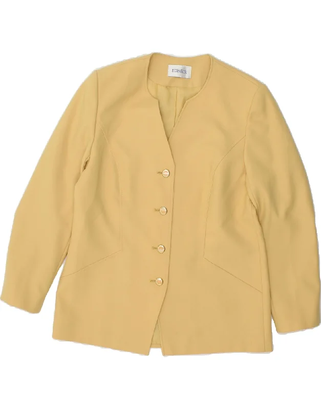 EASTEX Womens 4 Button Blazer Jacket UK 14 Large Yellow Polyester