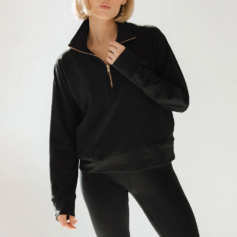 The Gotta Run 1/4 Zip, Black