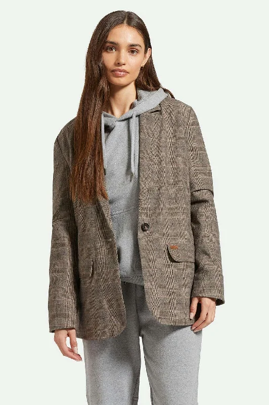 Manhattan Blazer - Brown/Cream Houndstooth