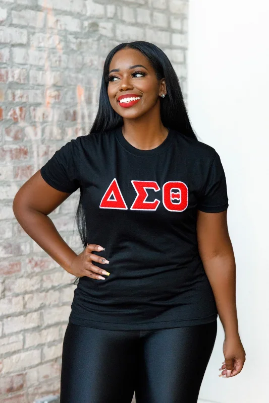 Black ΔΣΘ Chenille Tee