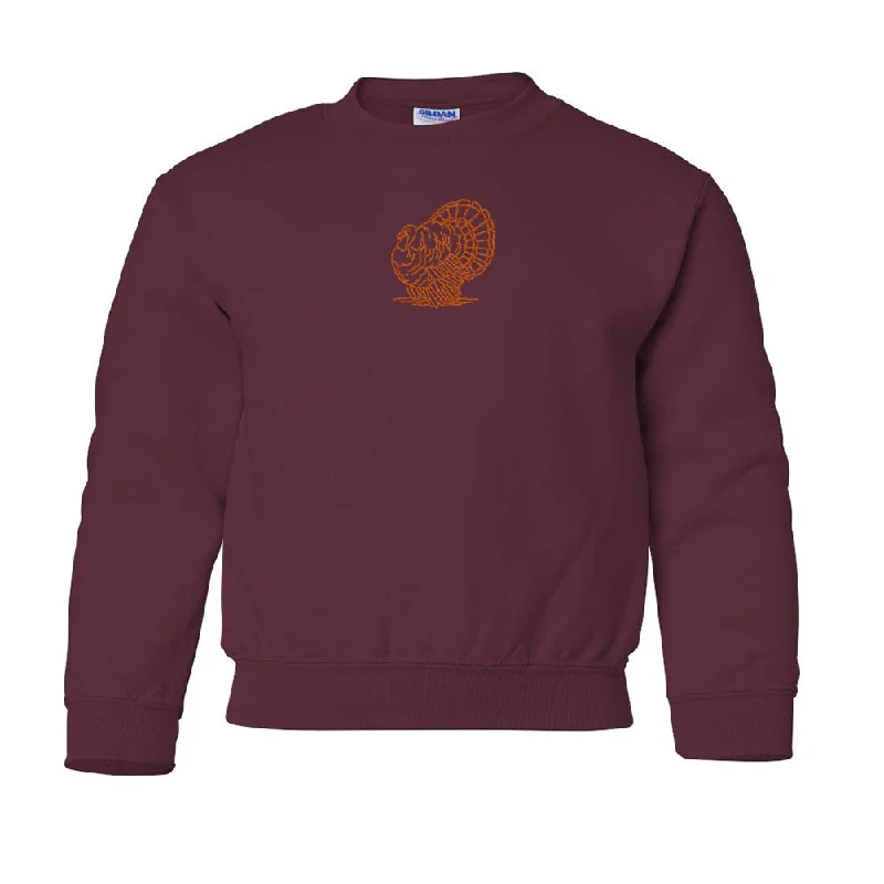 Kids Embroidered 'Thanksgiving Turkey' Sweatshirt