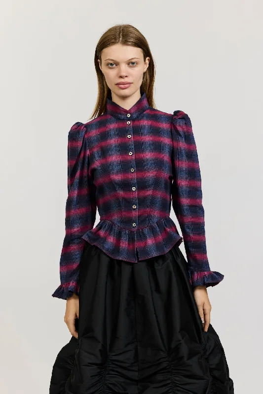 Grace Blouse in Plaid Flannel