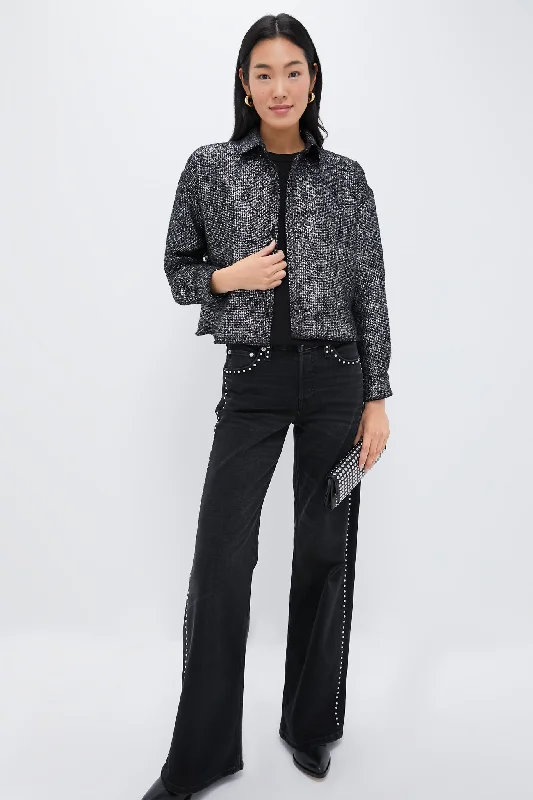 Metallic Tweed Cropped Jasper Button Down