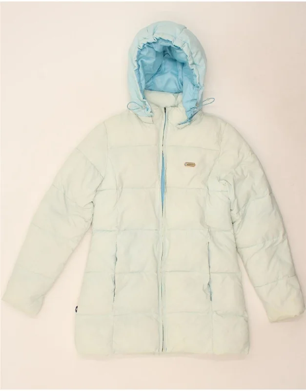 ELLESSE Womens Hooded Padded Coat UK 10 Small Blue Polyester