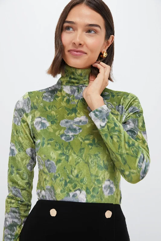 Muted Meadow Velvet Turtleneck