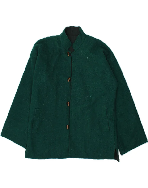 VINTAGE Womens Overcoat UK 18 XL Green