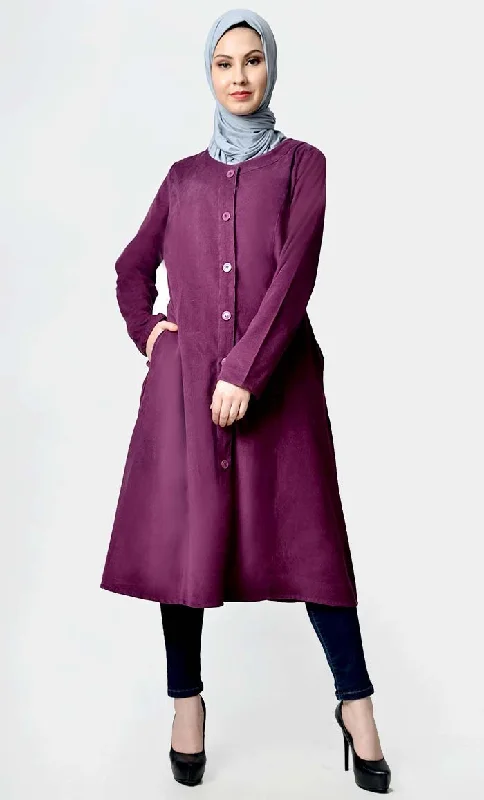 Wine Fall button down corduroy tunic