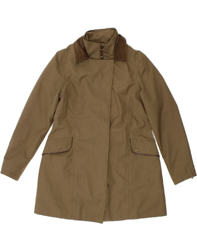 TOGGI Womens Windbreaker Coat UK 16 Large Khaki Cotton