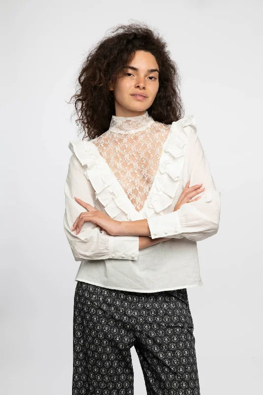 Pêche Blouse in White