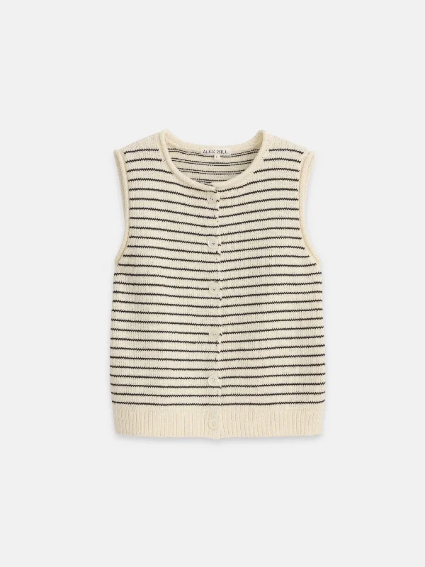 Bridget Striped Vest In Cotton