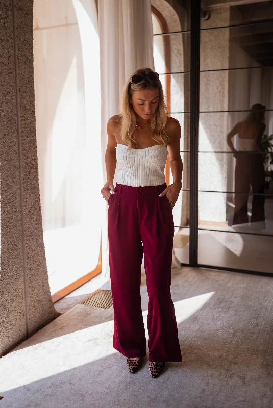 Burgundy Azra Pants