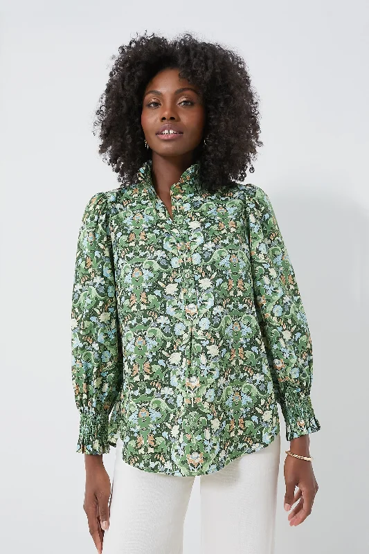 Sage Deco Damask Teagan Popover