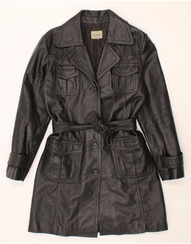 CONBIPEL Womens Leather Coat IT 48 XL Black Leather