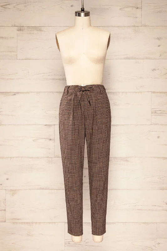 Hamilton Brown | High-Waisted Plaid Pants w/ Drawstring